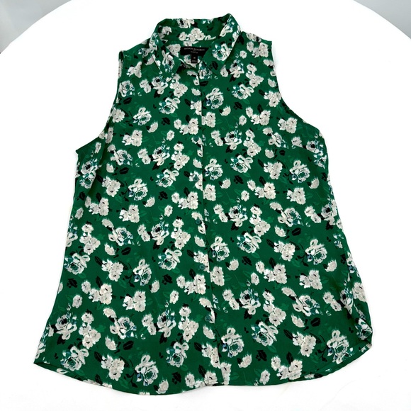 Banana Republic Tops - Banana Republic Women’s Drapey Shirt size M Sleeveless Forever Green Floral